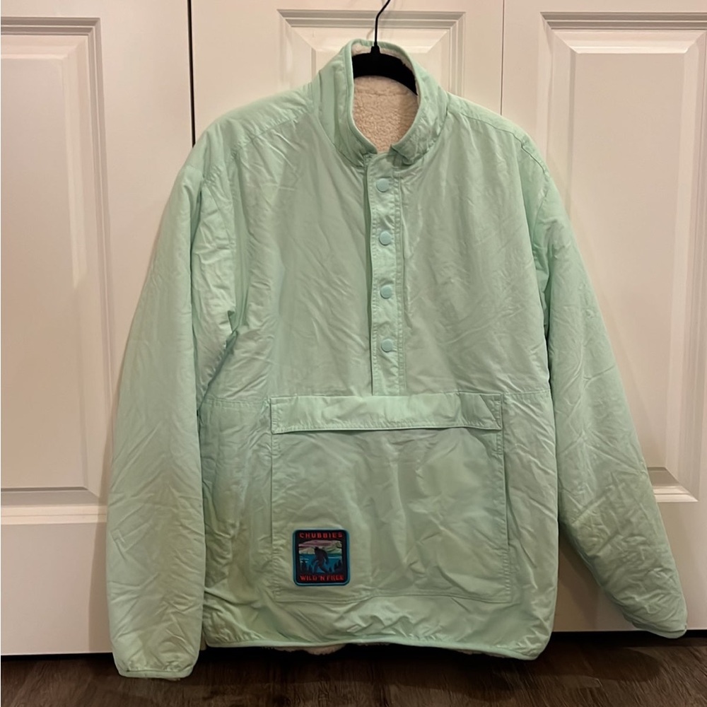 Chubbies Reversible Seafoam/Mint Green Jacket Size Extra Small